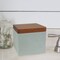 Concrete Vanity Jar | Stylish Storage for Swabs, Sponges & Bath Salts | Decorative Canister with Grey Stone & Brown Finish